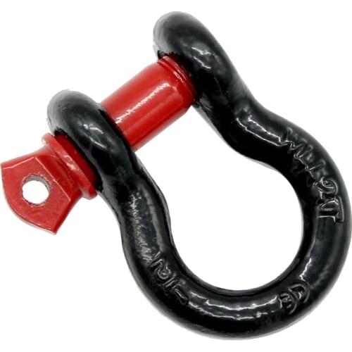2T Bow Shackle Front Rear Bumper Tow Hook with Red Isolators Silencer Clevis