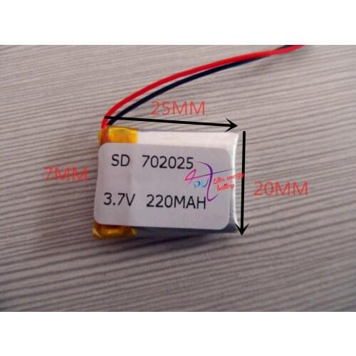 3.7V polymer lithium battery 702025 MP3 Bluetooth headset wireless headset wireless mouse 220mAH
