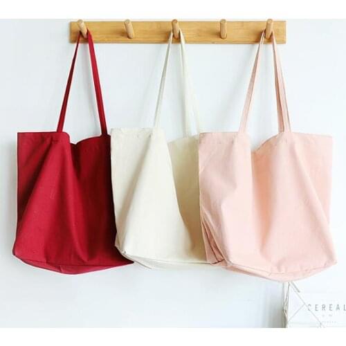3pcs Handbag Women Canvas Solid Brief Large Capacity Open Totes Mix Color