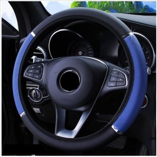 5 Colors Elastic PU Leather Universal Car Steering Wheel Cover Non-slip Automobile Steering-Wheel Car Styling