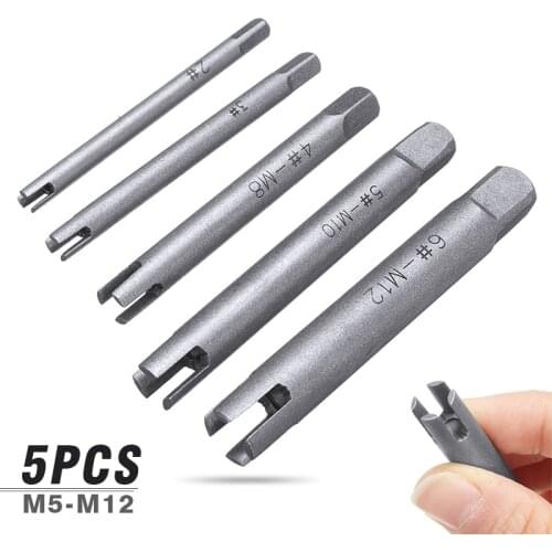 5Pcs Screw Tap Extractor Steel Broken Head Taps Remover Stripped Screw Tap Extractor Set Screw Remove Tools 3-20mm Taps 3/4 Claw
