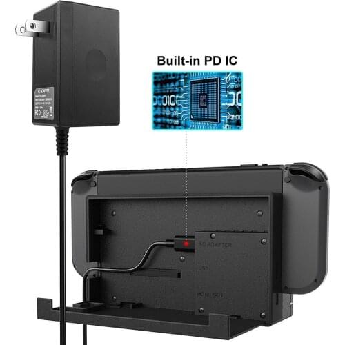 EU/US Plug AC Adapter Charger for Nintend Switch Console Charging TV Dock Travel Charger For NS LiteUSB Type C Power Supply