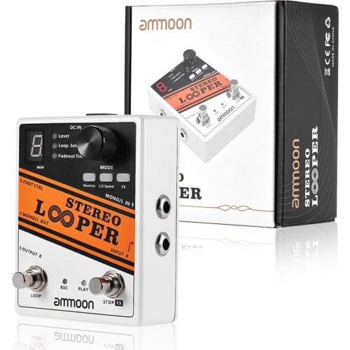 Ammoon POCKVERB POCKLOOP Reverb & Delay Guitar Effect Pedal 7 Reverb Effects+7 Delay Effects With Tap Tempo Function True Bypass