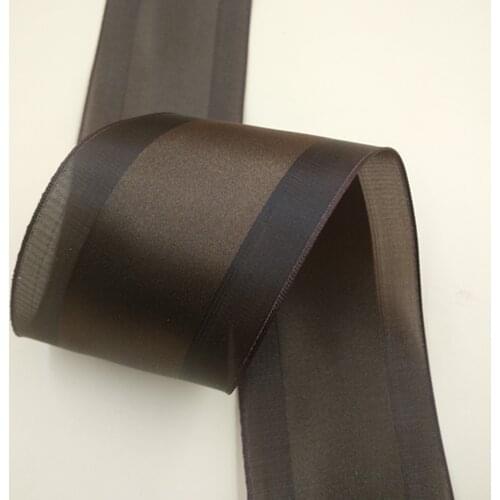 N1074 63mm X 25yards Wired Edge Brown Organza Edges Satin Ribbon. Gift Bow,Wedding,Cake Wrap,Tree Decoration,Wreath