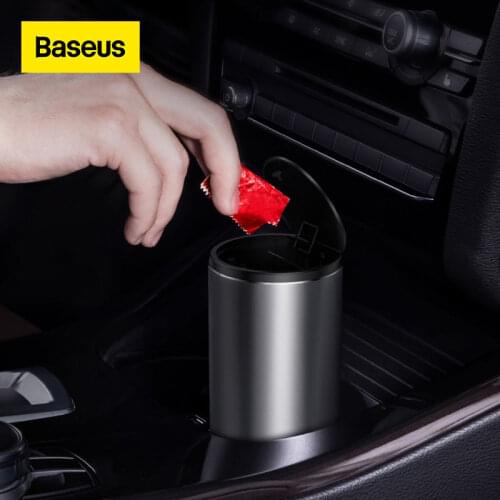 Baseus Car Trash Bin Can Mini Auto Dust Organizer Car Interior Rubbish Bag Garbage Container Storage Box Bucket Auto Accessories