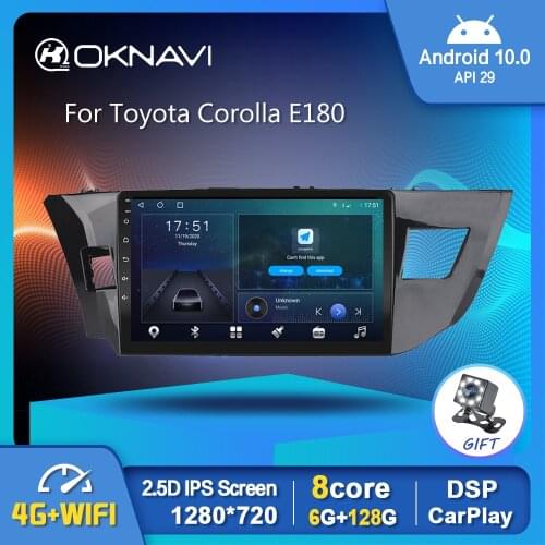 1280*720P Android 10.0 DSP Car Radio Player For Toyota Corolla E180 2014-2016 Video Navigation GPS 4G WIFI Stereo No 2 Din DVD