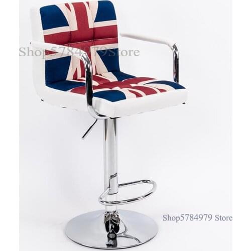 Bar Chair Lift Chair Domestic High Foot Bar Chair Back Chair European Style High Chair Front Desk Cashier Swivel Chair Stool