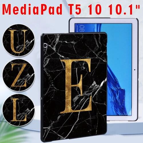 Case for Huawei MediaPad T5 10 10.1 Inch Anti-Fall Initials name Back Case + Free Stylus