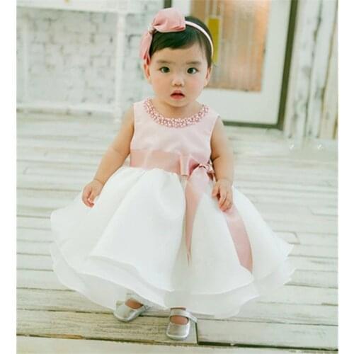 Tutu Girls Baby Baptism Clothes Dress For Summer Wedding Party Sleeveless Infant Baby Dresses Toddler Girl Birthday Party Wear