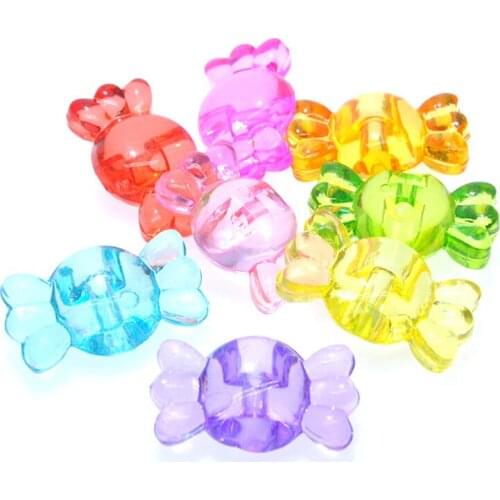 DIY Jewelry Findings Ornament Accessories Colorful Acrylic Candy Beads Fit Girls Garment Necklace Bracelet 30*11*12mm 190pcs