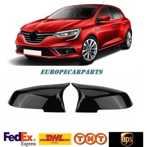 For Renault Megane 4 2016-2020 Bat Mirror Cover Piano Black 2 pieces
