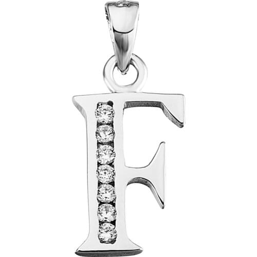 GND0167 New 925 Sterling Silver Crystal Capital Letter F Necklaces Pendants Fashion Jewelry Pendant For Women Dropshipping