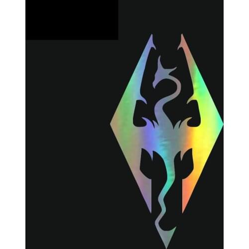 Interesting Skyrim Style Art Dragon PVC 12cm X 6cm Car Sticker Accessories Window Decoration Door Body Decal