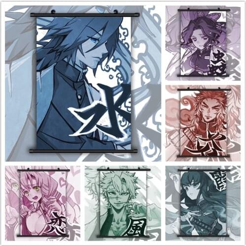 WTQ Canvas Painting Retro Poster Kimetsu No Yaiba Kochou Shinobu Anime Posters Wall Decor Wall Art Picture Room Decor Home Decor