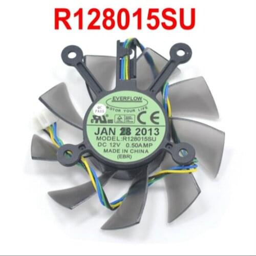 R128015SU 75mm 4pin 4 x 43mm blower cooler fan for EAH5830/8600/9800 GTS 450/460 HD7850 graphics card cooling