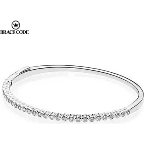 BRACE CODE Fashion Silver Plated Fine Bracelet & Bangle Newest Pulseras Mujer Charm Bracelet For Women Bridal Wedding Jewelry