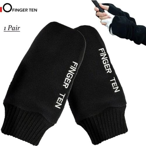 1 Pair Soft Comfortable Pull Up Winter Golf Gloves Men Mitts Mitten Warm Fleece in Cold Weather for Men Women