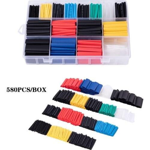 580PCS 11Color 2:1 Shrinkage Ratio Shrink Tube environmental protection flame retardant heat shrinkable tube set box