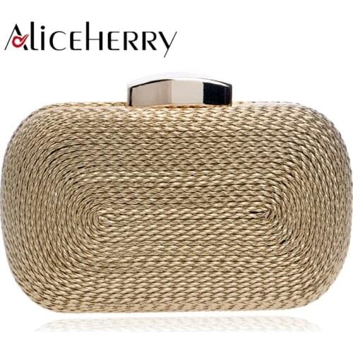 2019 New Woman Evening Clutch Purse Brand Designer Knitted Female Chain Shoulder Bag Wedding Bags