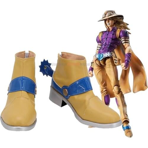 JOJO 7 Gyro Shoes Cosplay JoJos Bizarre Adventure Steel Ball Run Gyro Zeppeli Cosplay Boots Customized Shoes for Unisex
