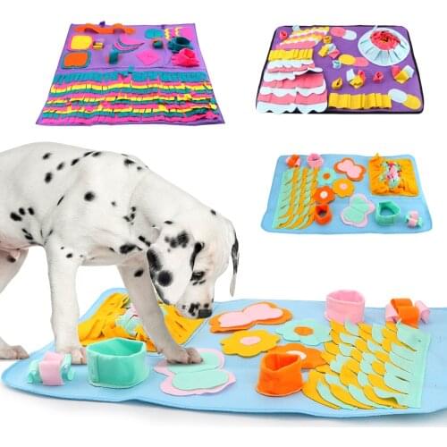 Detachable Fleece Pads Relieve Stress Puzzle Toy for Dogs Puppy Cat Pet Cat Dog Snuffle Mad Pet Sniffing Training Blanket