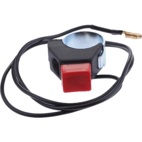 Red Button 7/8" Handlebar Motorbike Stop Kill On/Off Switch For 49cc Bikes