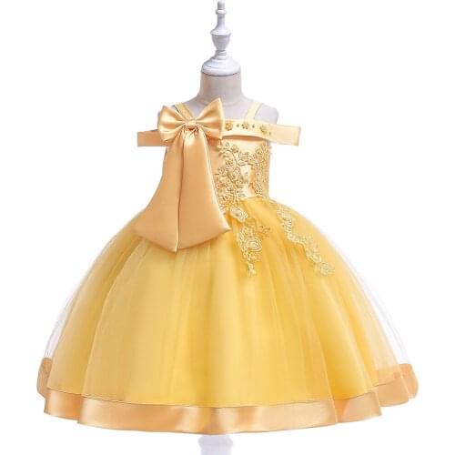 Flower Girl Dress for Baby Girl Wedding Party Kids Dress for Girls Lace Embroidey Princess Dress for Birthday Prom Girl C