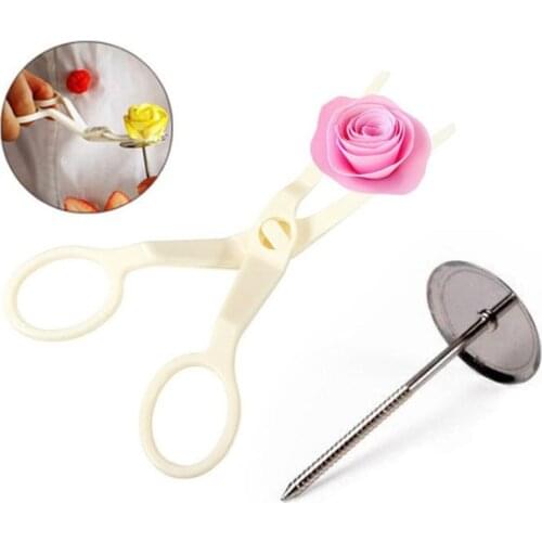 2PC Cake Baking Piping Stands Tools Cake Flower Nails Stainless Steel Piping Nail Rose Decor Lifter Fondant Cake Decorating Tray