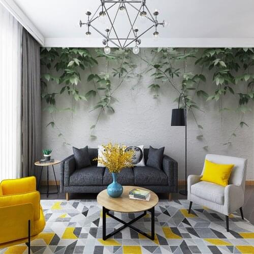 Custom 3d wallpaper modern minimalist plant wall decoration painting - healthy silk waterproof material
