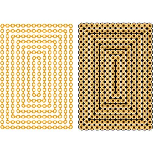 Rectangle Chain Layers Metal Cutting Dies Stencils for DIY Scrapbooking Decorative Crafts Embossing Paper Cards New 2018 Diecut