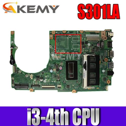 S301L S301LA motherboard For Asus S301LA REV2.2 Mainboard I3-4010U-4GB RAM Processor 100% Tested