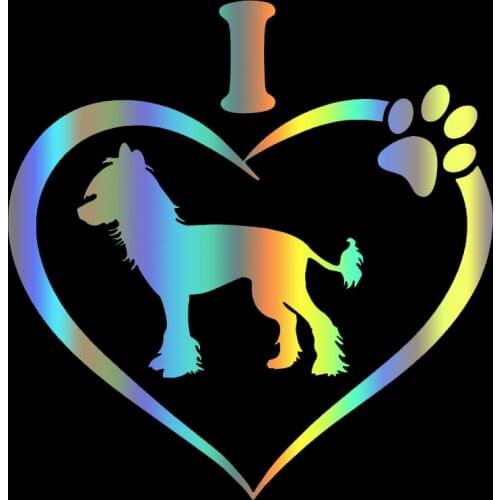 S51530 Various Sizes/Colors Car Stickers Vinyl Decal I Love My Chinese Crested Dog Animal Motorcycle Decorative Accessories