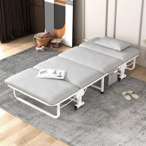 Folding Lounger Office Lunch Break Folding Bed Single Simple Home Hospital Portable Solid Wood Hard Board Sponge Folding Lounger