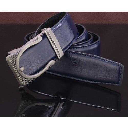 High quality exquisite Automatic Buckle Golden designer belts luxury brand Casual genuine leather blue fashion ceinture homme