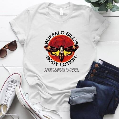 Buffalo Bills Body Lotion Printing Women Tshirts Short Sleeve Vintage Tee Shirt Female Graphic TShirt for Girls Plus Size