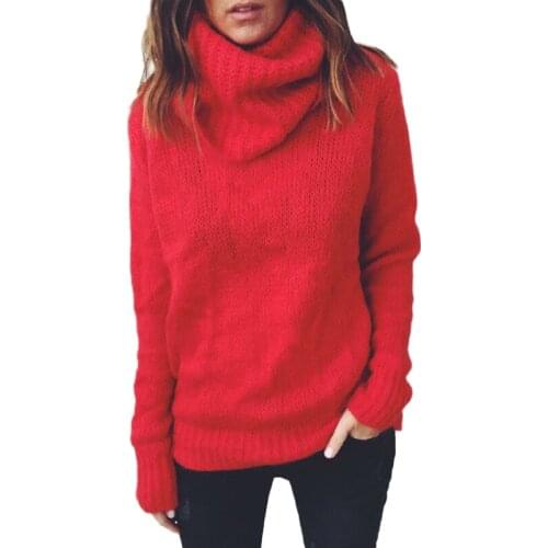 U-SWEAR Women Sweaters Loose 2020 Autumn Winter Pullover Pull Femme High Neck Knitted Sweater Thick Jumper Tops Big Size Hot