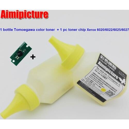 For Xerox Phaser 6020 6022 WC 6025 6027 106R02763 106R02761 106R02762 106R02760 1 bottle Color Toner powder +1 pc toner chip