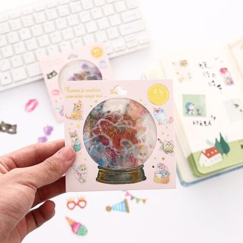 1 Pack Bronzing Creative Candy Sticker Bag Crystal Ball Bulb Decoration Album DIY Stationery Luggage Paste