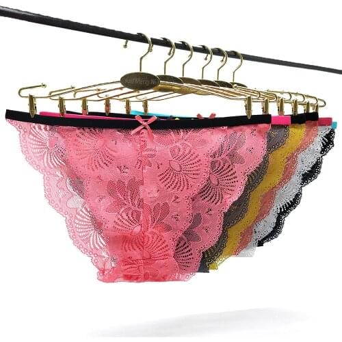 12 Pcs/Lot Sexy Lace Panties for Woman Briefs Underwear Female Ladies See Through Pantys Underpants Transparent Lingerie Panties