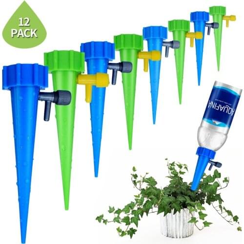 12Pcs Plant Self Watering Spikes Adjustable Stakes System Vacation Plant Waterer