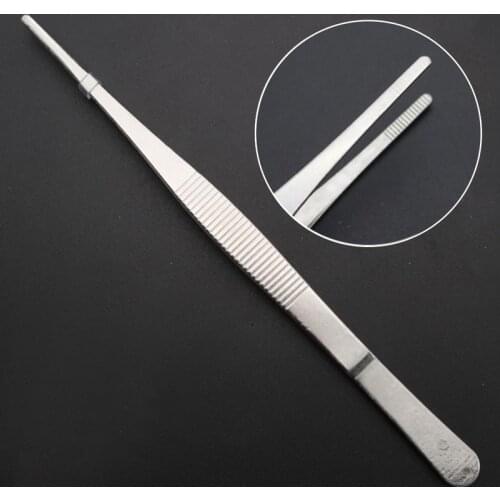 20cm/30cm Long Barbecue Food Tong Stainless Steel Straight Tweezer Toothed Tweezer Home Medical Garden Kitchen BBQ Tool Hot
