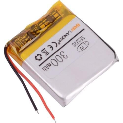 3.7V 300mah lithium ion polymery rechargeable batteries 362828 300mah for Registrar dvr neolain S 50 recorder