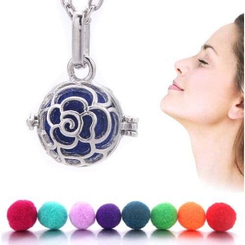 Aromatherapy Diffuser Necklace Open Pendant Jewelry Cage Diffuser Locket Pendants Perfume Essential Oil Jewelry Women