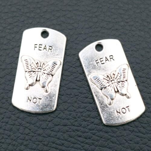 *WITHOUT CHANGE THERE WOULD BE NO BUTTERFLIES* Inspirational Tag Charms Necklace Bracelet DIY Metal Jewelry Pendant Unisex 6pcs