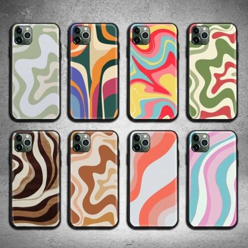 Liquid Swirl Abstract Pattern in Beige Sage Phone Case For iphone 12 11 Pro Max Mini XS Max 8 7 6 6S Plus X 5S SE 2020 XR cover