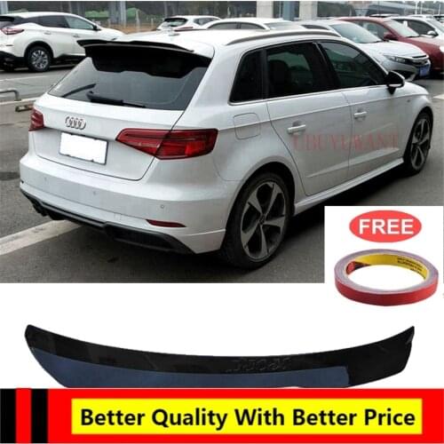 Carbon Fiber Color Car Spoiler For Audi A3 Sportback Aleron 2014 2015 2016 2017 2018 2019 ABS Tail Rear Wings Hatchback Spoiler