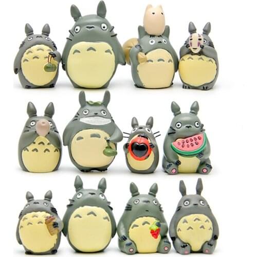 12pcs/lot My Neighbor Totoro Kiki Kikis Delivery PVC Cat Action Figure Doll Christmas Resin Plastic Model