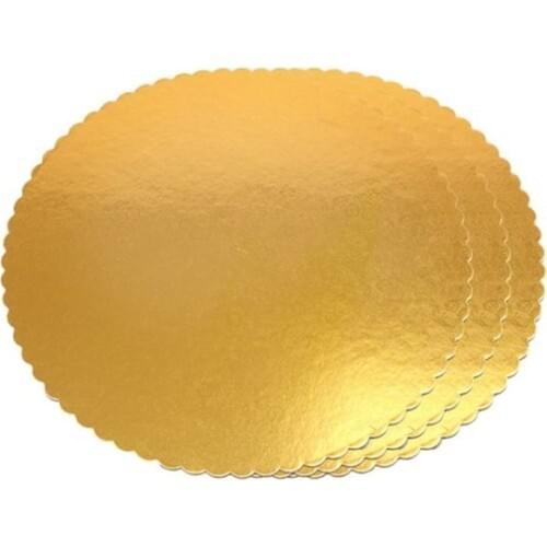 Elite Party 32 cm Gold Round Cardboard Cake Mat Thick