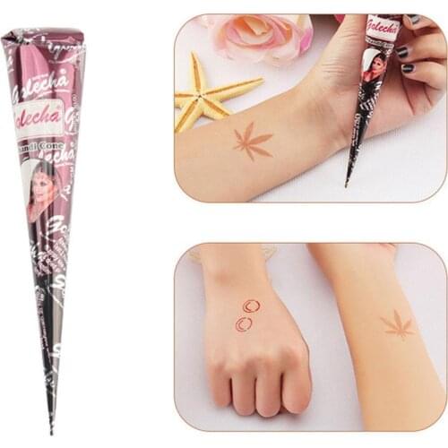 Hot Sales Henna Tattoo Paste Brown Color Henna Cones Indian For Temporary Tattoo Sticker Body Paint Art Tools