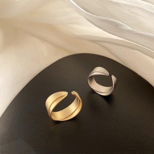 Smooth Matt Gold Rings For Women Simple Design Adjustable Opening Finger Ring Jewelry Vintage Style Ladies Rings Jewellery